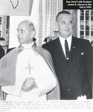 Pope Paul VI and Lyndon B. Johnson 1965